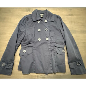 Autograph New York Double Breasted Peacoat Small Navy